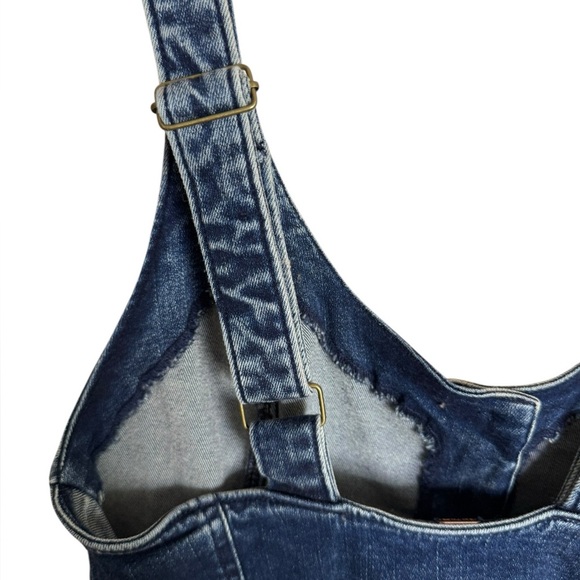 Free People Denim Kara Vest fitted corset size Small - Picture 4 of 7